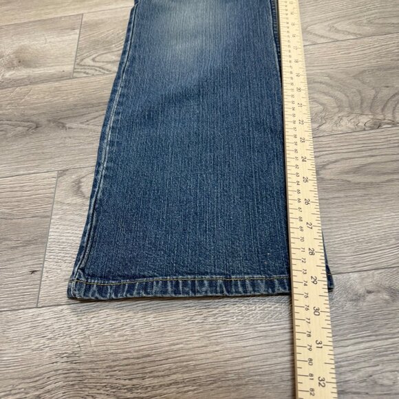Levi Stretch Boot Cut Jeans Size 12 Short Womens Mid Rise Blue Medium Wash - Picture 10 of 13